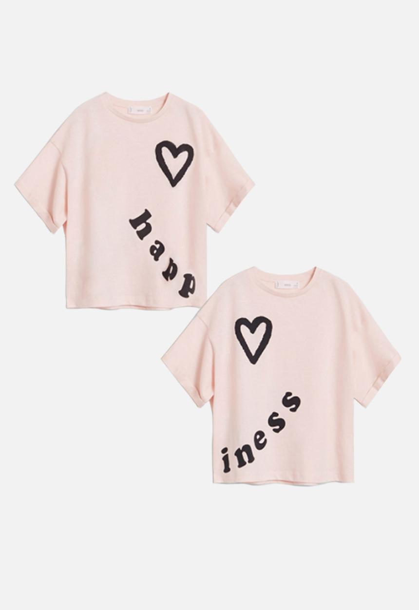 MANGO - Happy short sleeve tee - pastel pink