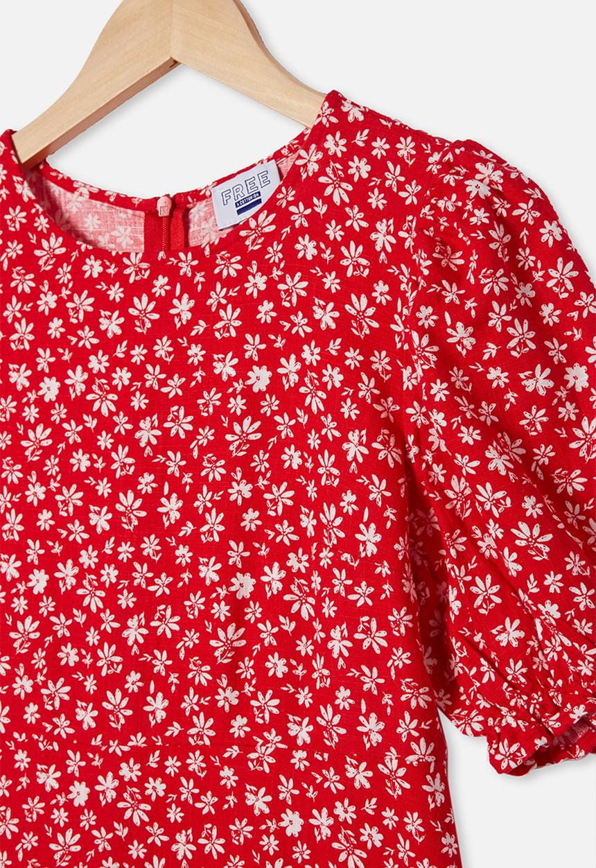 Free by Cotton On - Paris short sleeve dress - jolly red