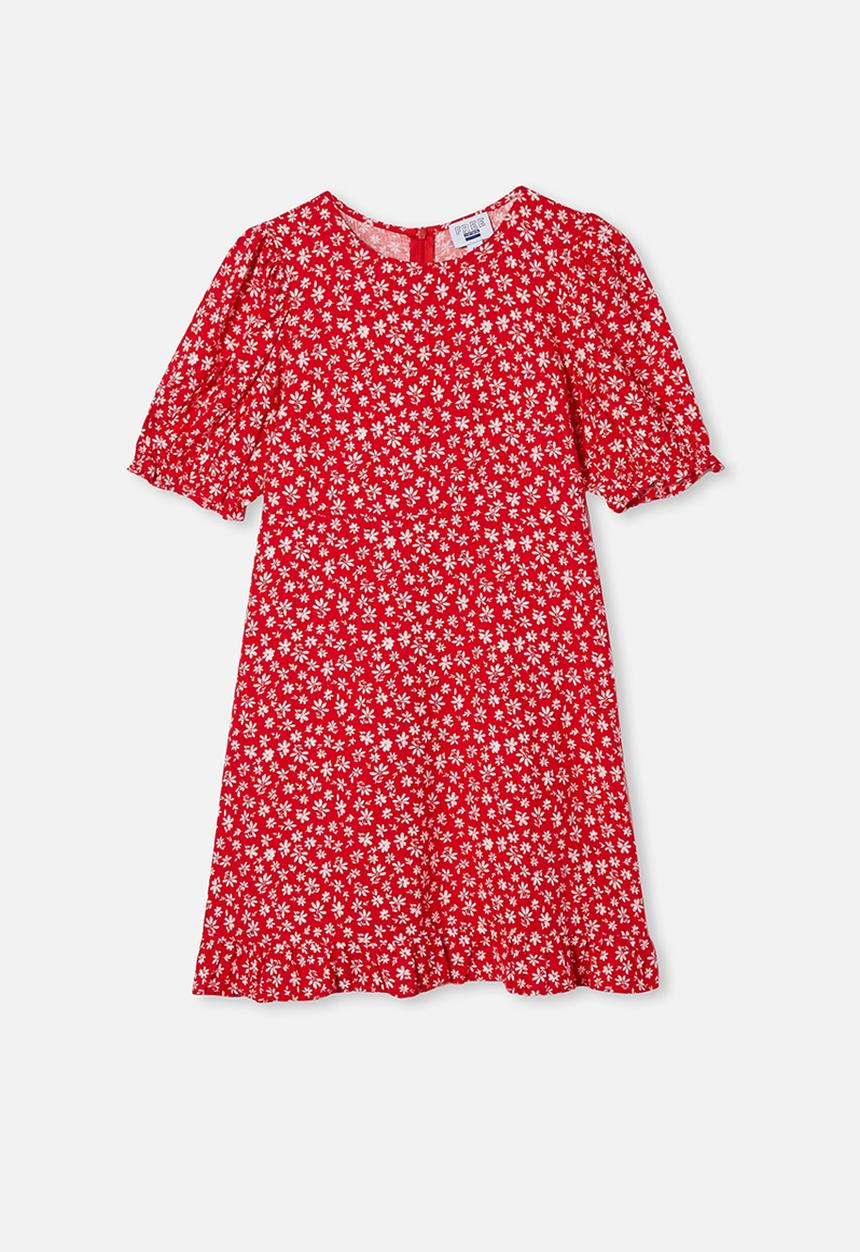 Free by Cotton On - Paris short sleeve dress - jolly red