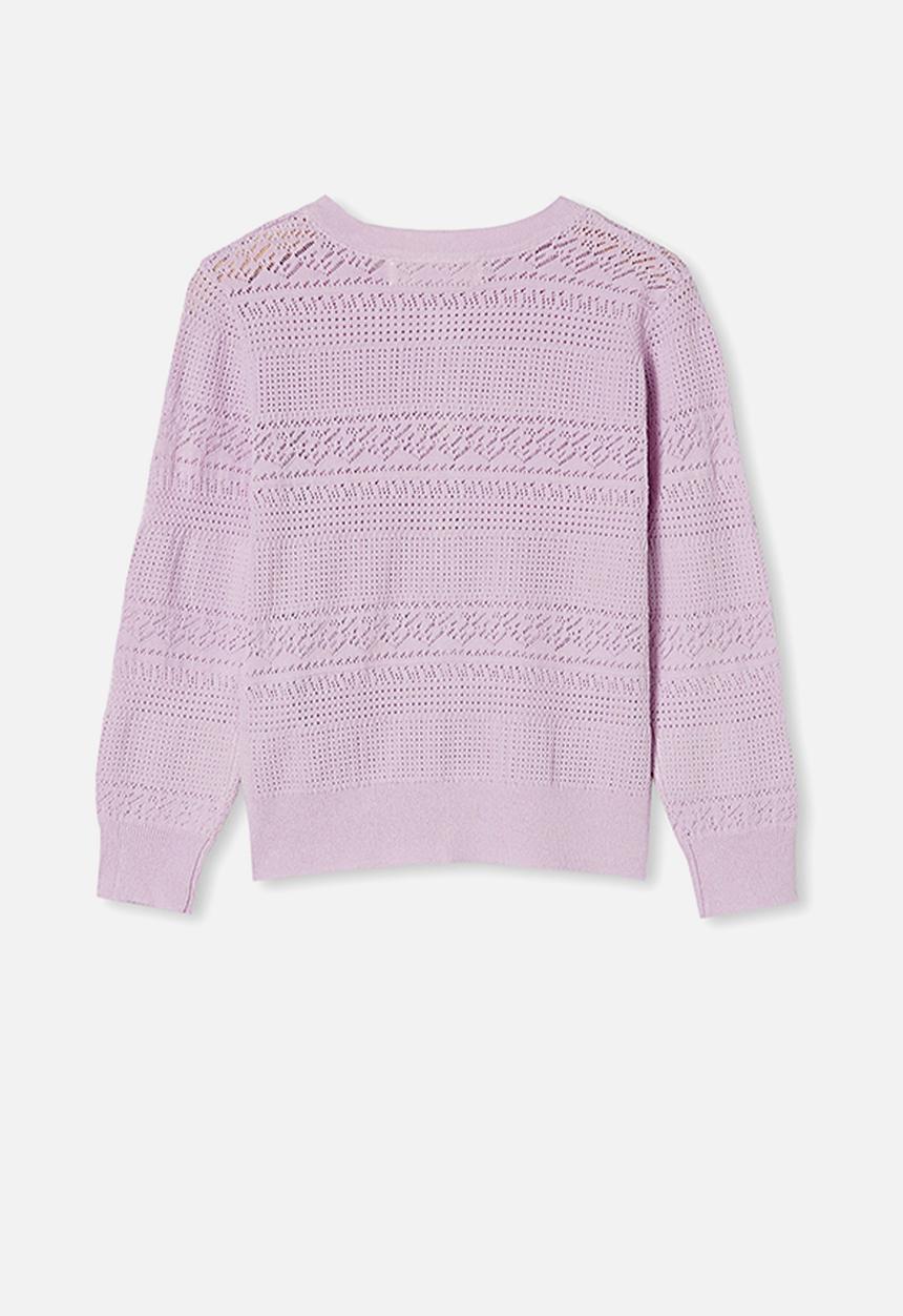 Cotton On - Sade pointelle cardigan - lilac