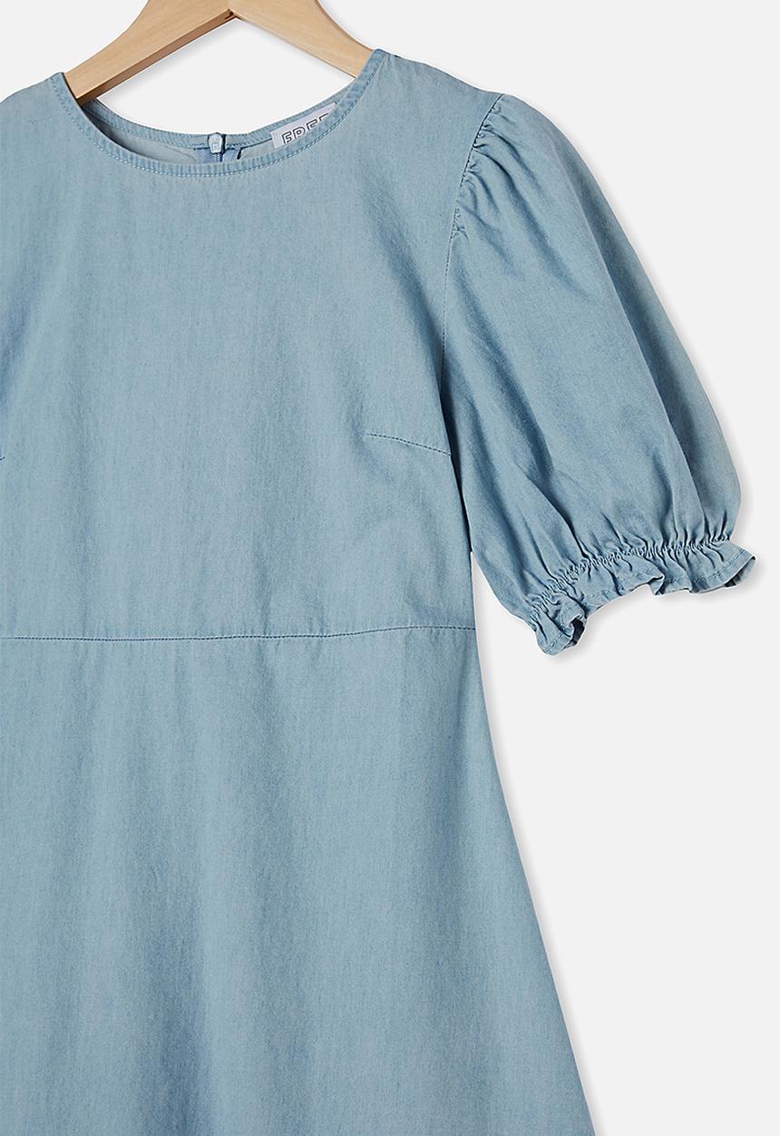 Free by Cotton On - Paris short sleeve dress - light blue wash