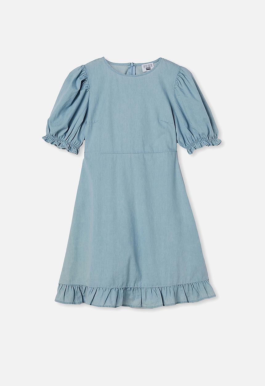 Free by Cotton On - Paris short sleeve dress - light blue wash