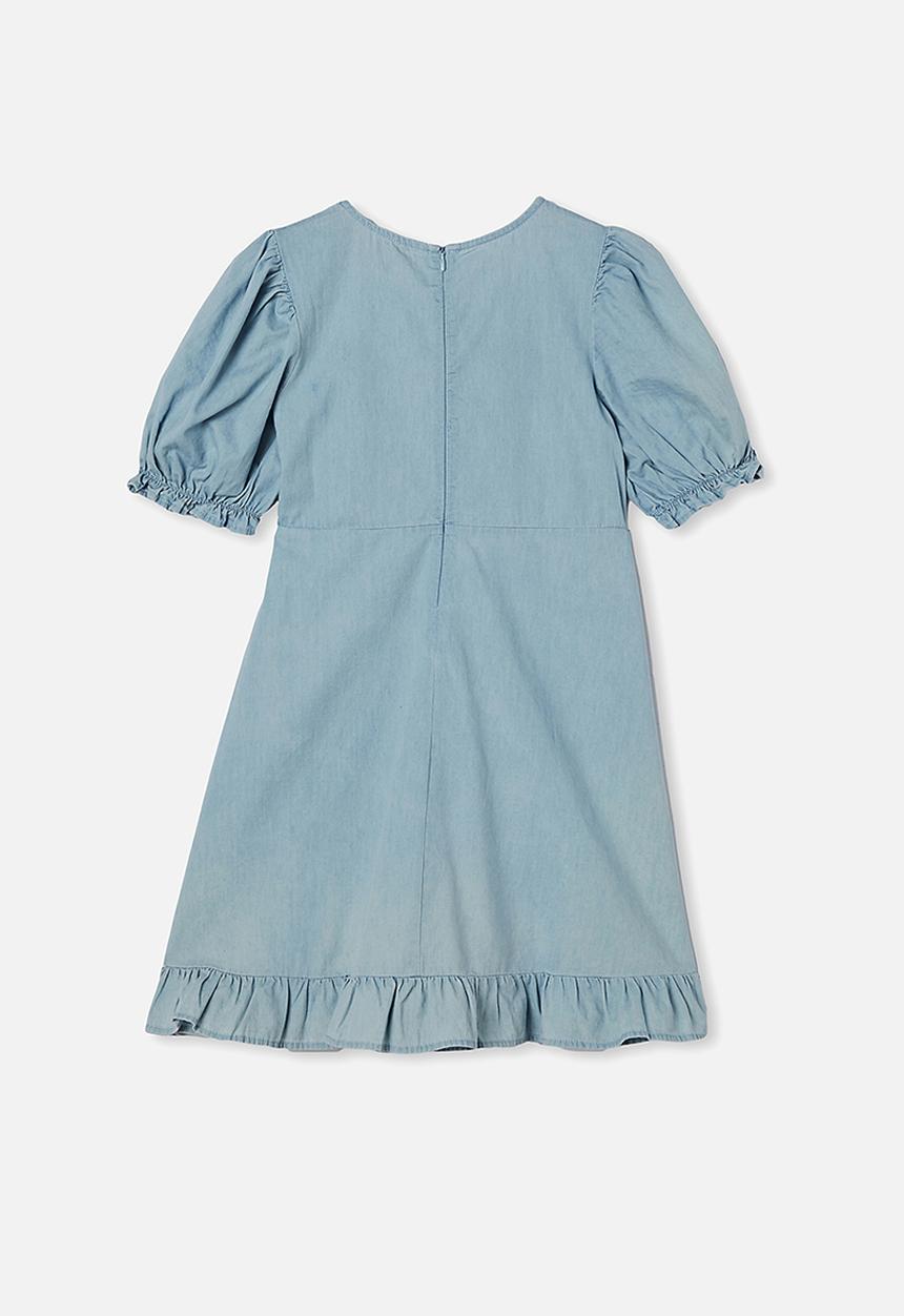 Free by Cotton On - Paris short sleeve dress - light blue wash