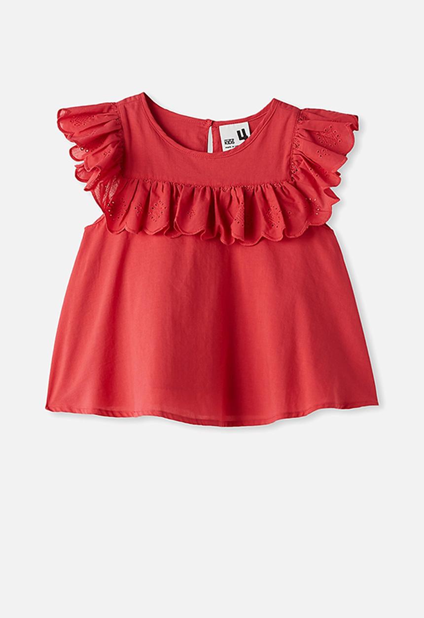 Cotton On - Charlotte short sleeve top - red