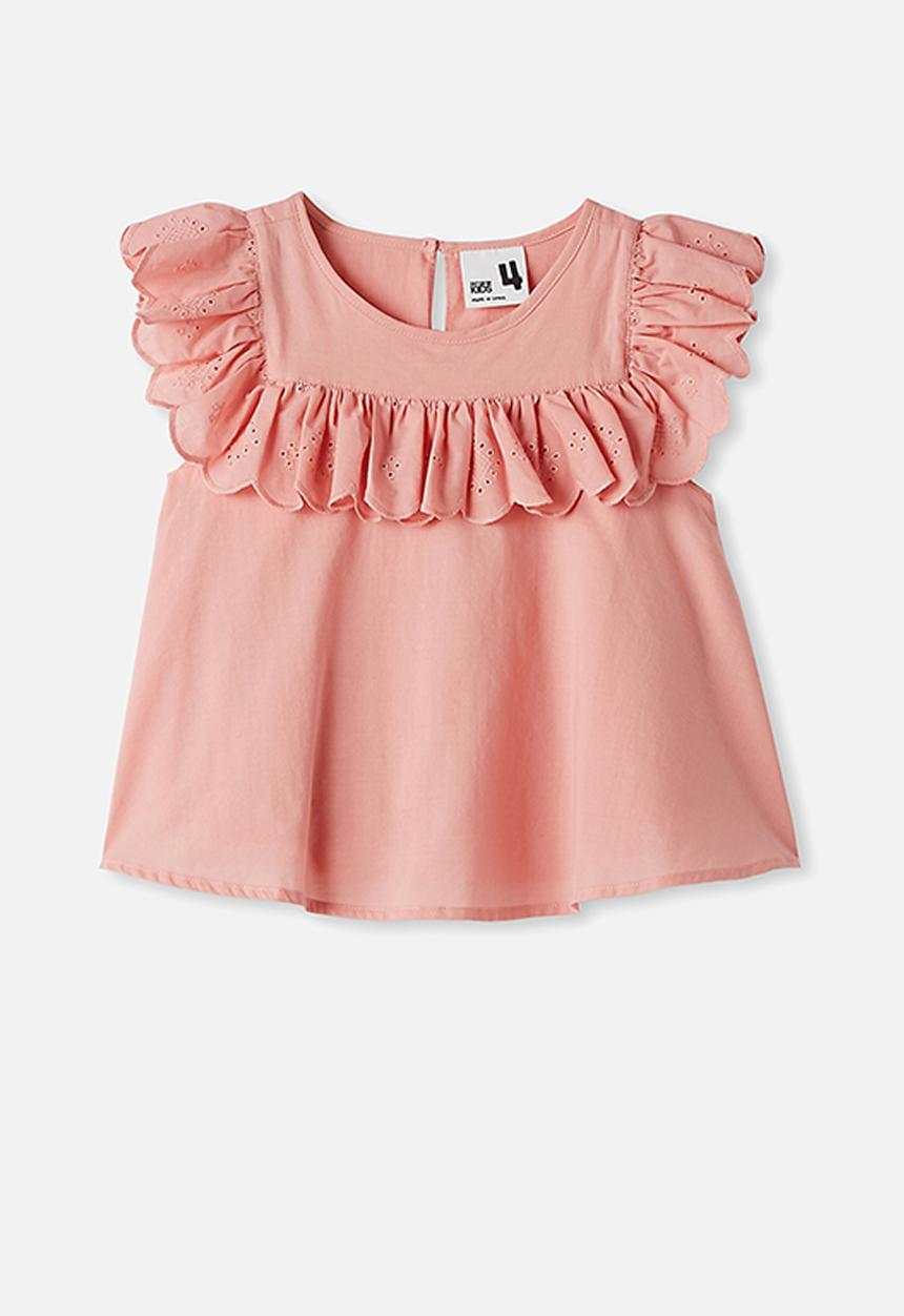 Cotton On - Charlotte short sleeve top - smoked salmon