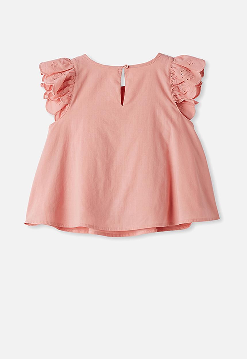 Cotton On - Charlotte short sleeve top - smoked salmon