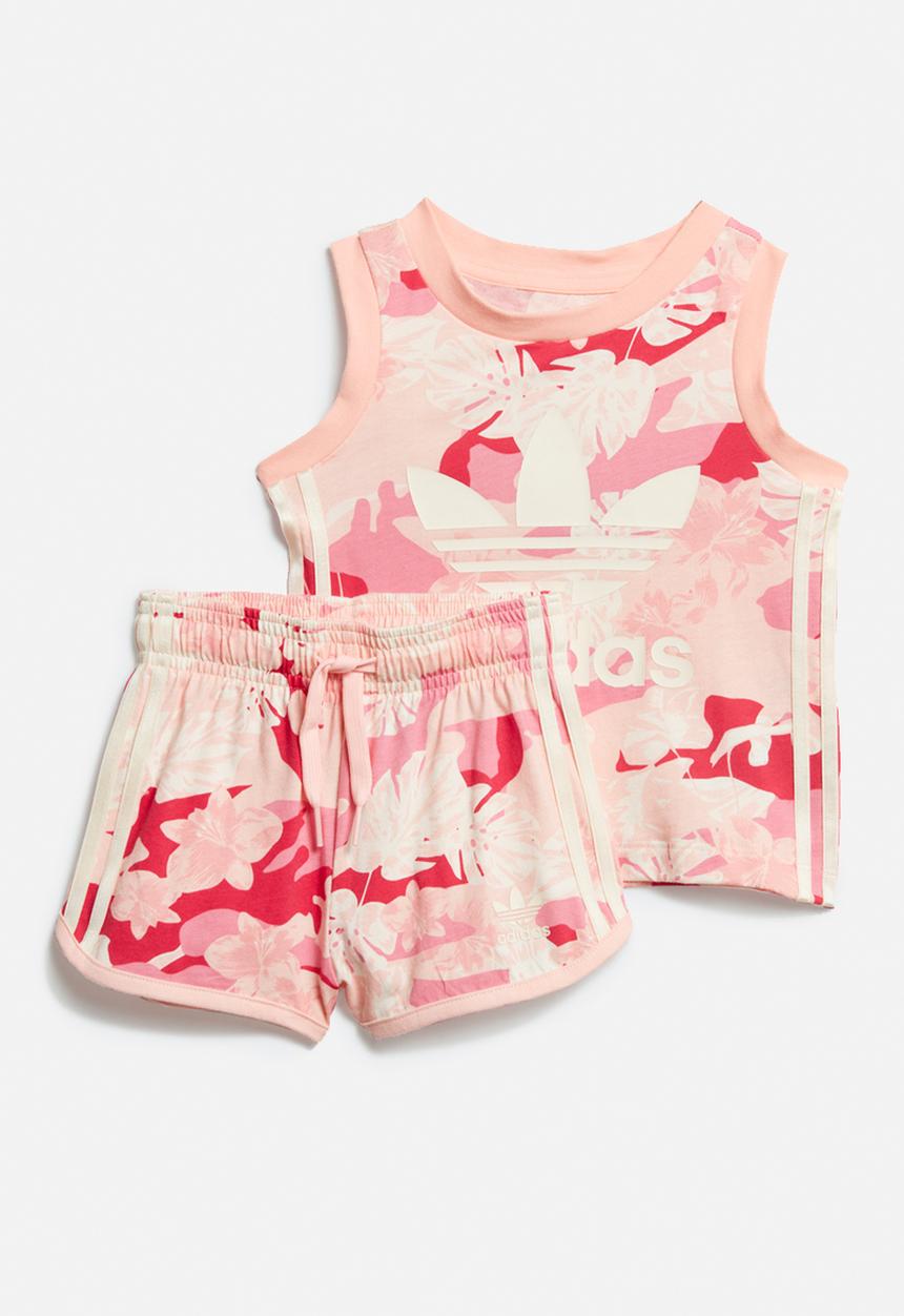 adidas Originals - Short & top set - pink & cream