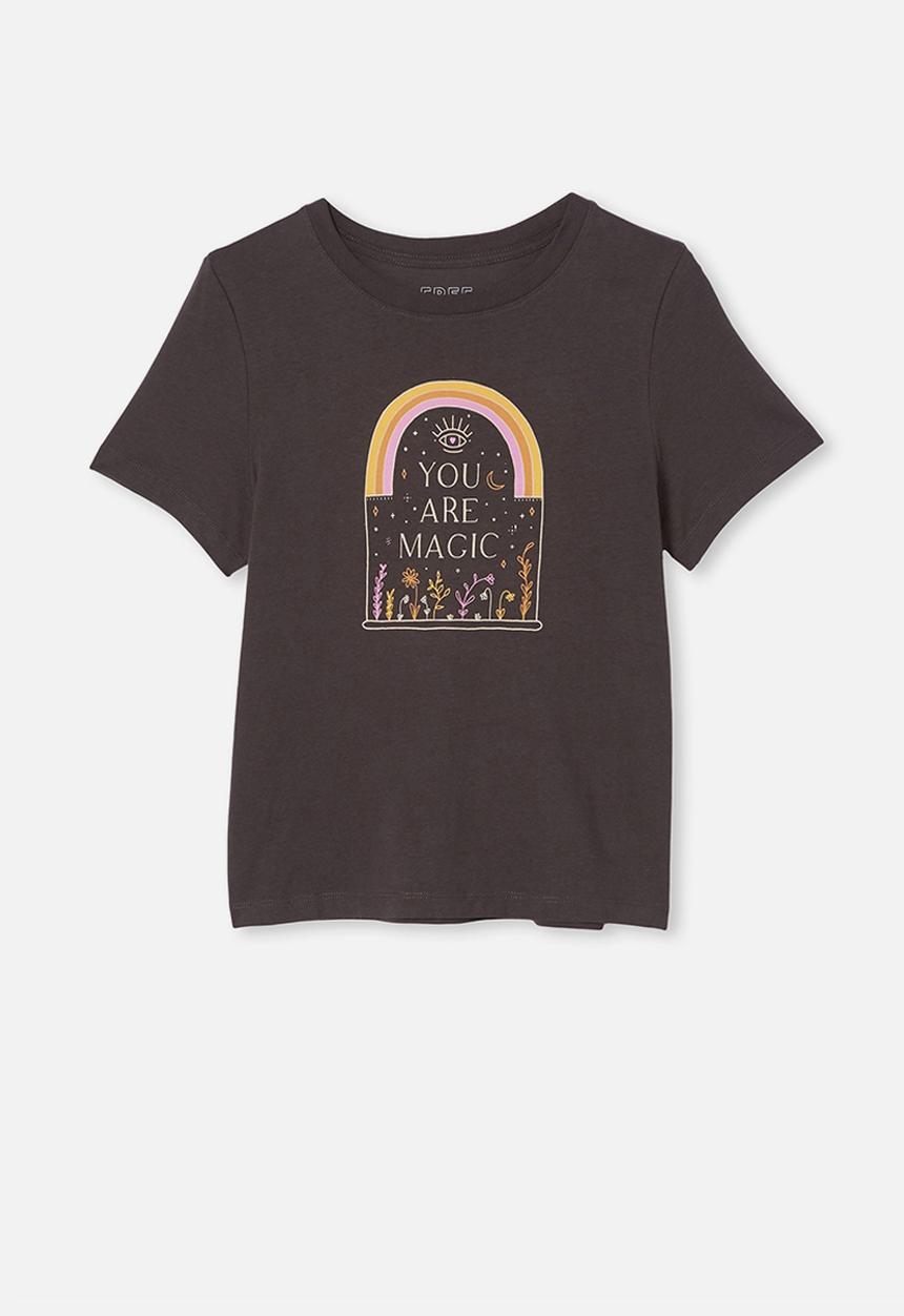 Free by Cotton On - Girls classic short sleeve tee - charcoal 
