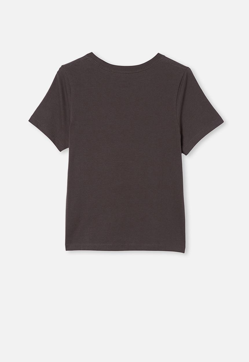 Free by Cotton On - Girls classic short sleeve tee - charcoal 