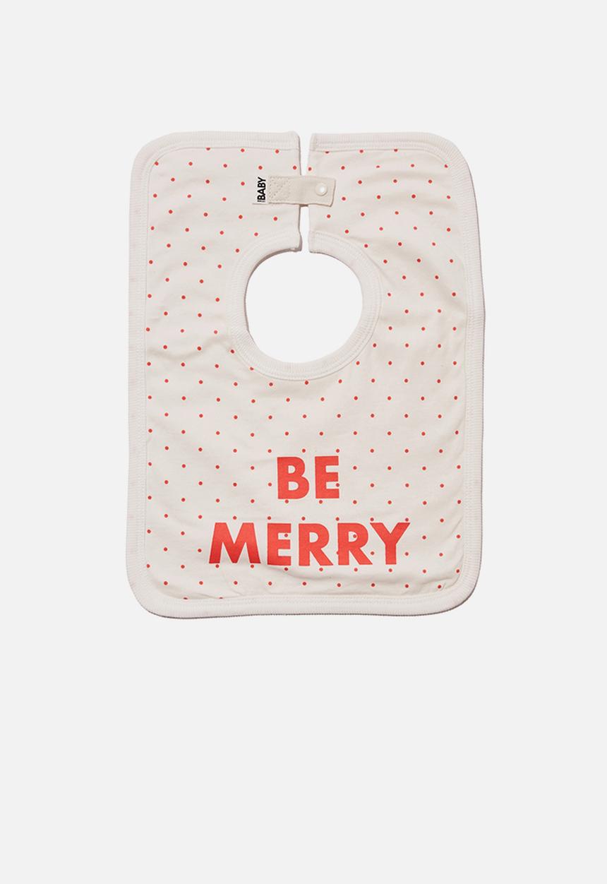 Cotton On - The darcey square bib - white/red
