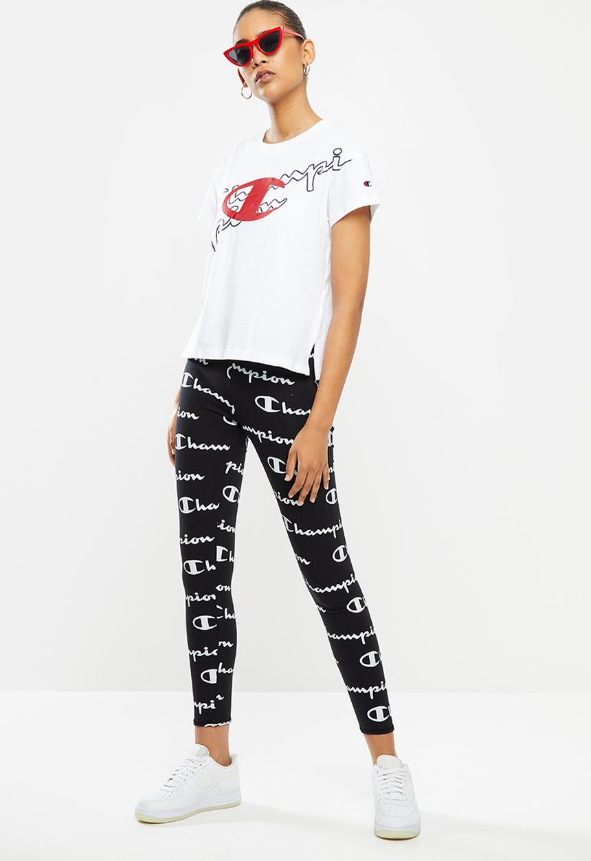 Champion - Legacy crew neck crop top - white