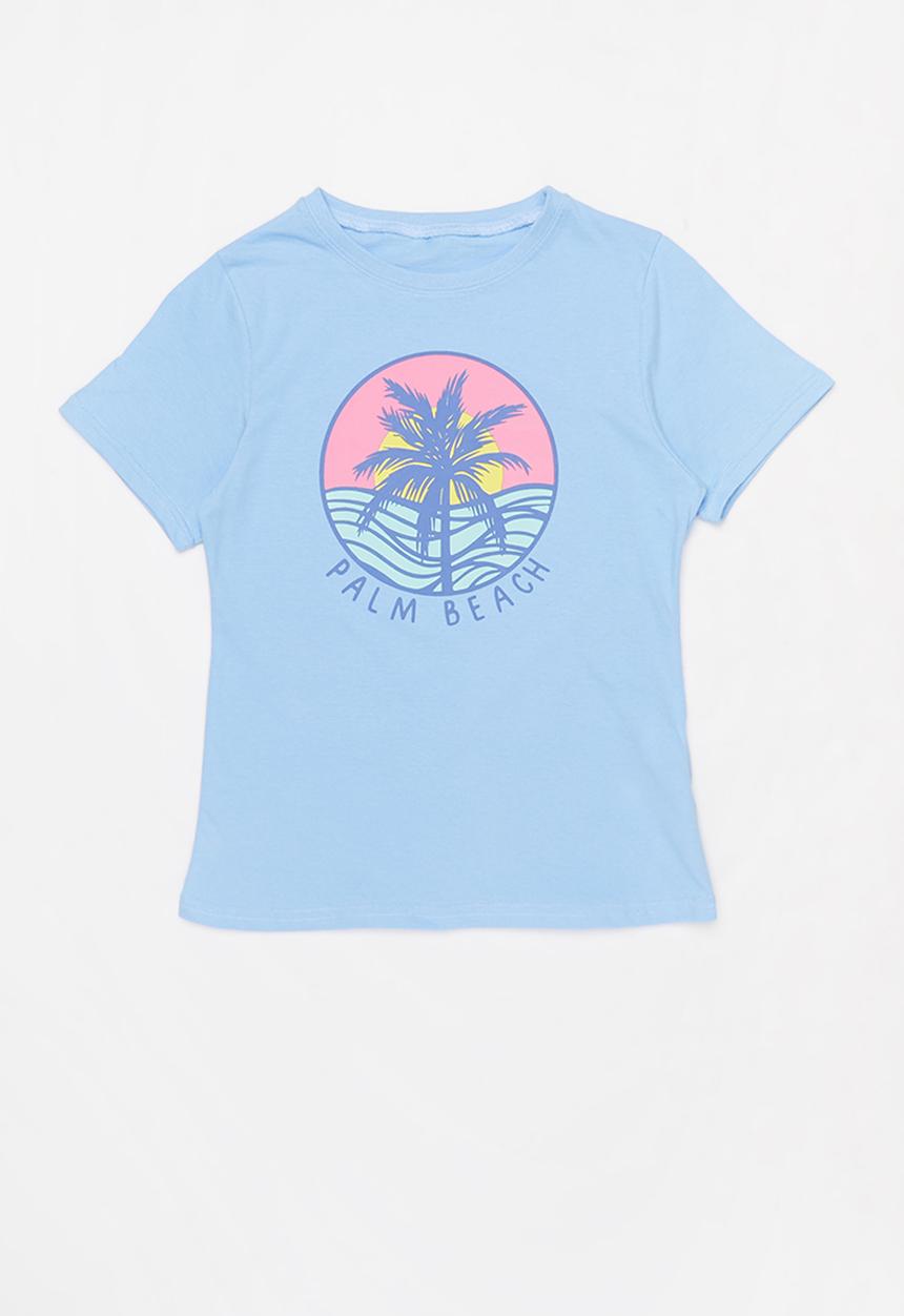 Rebel Republic - Girls printed short sleeve tee - blue 