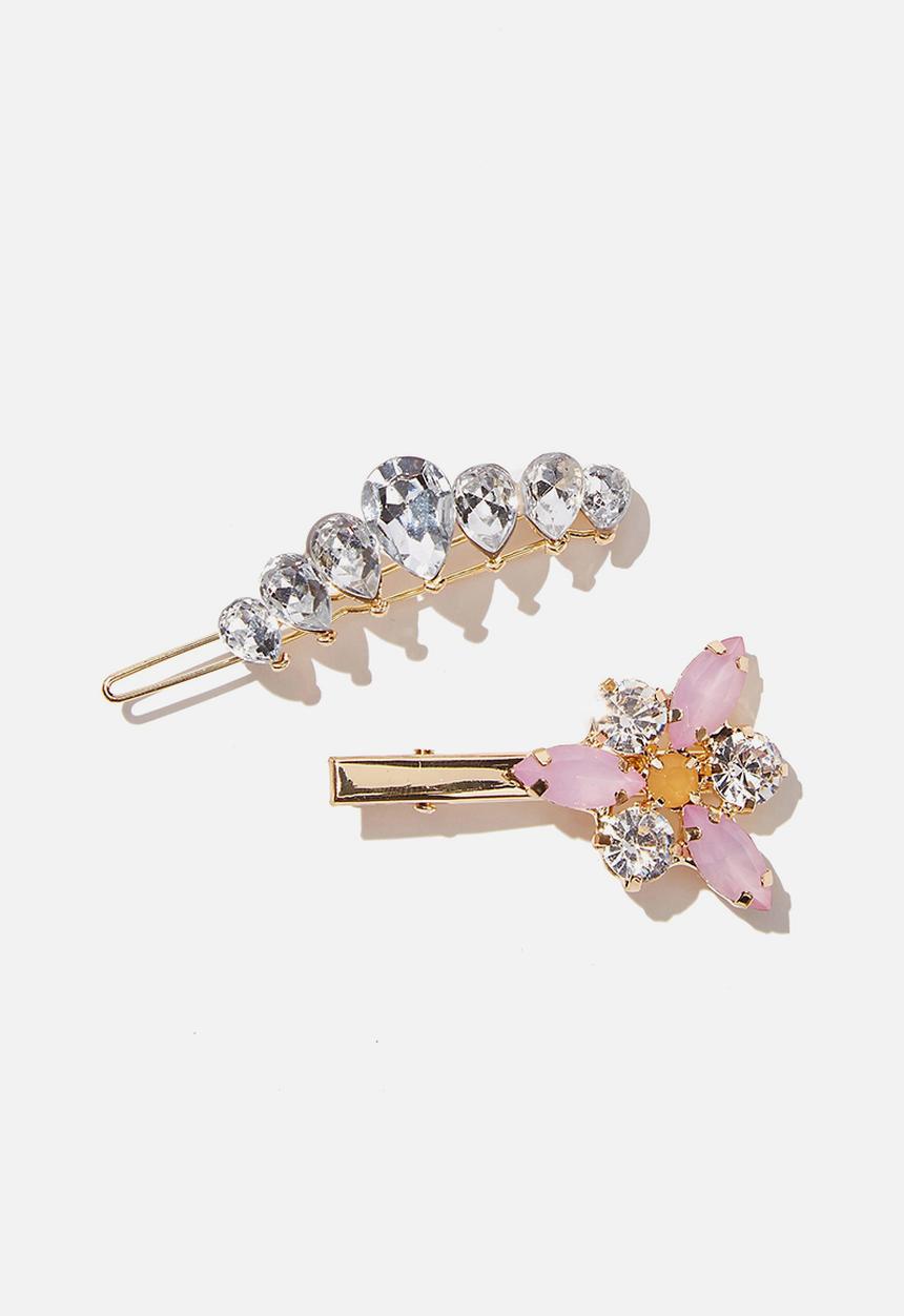 Cotton On - Hair clips- sparkly sliders - sunflower gems