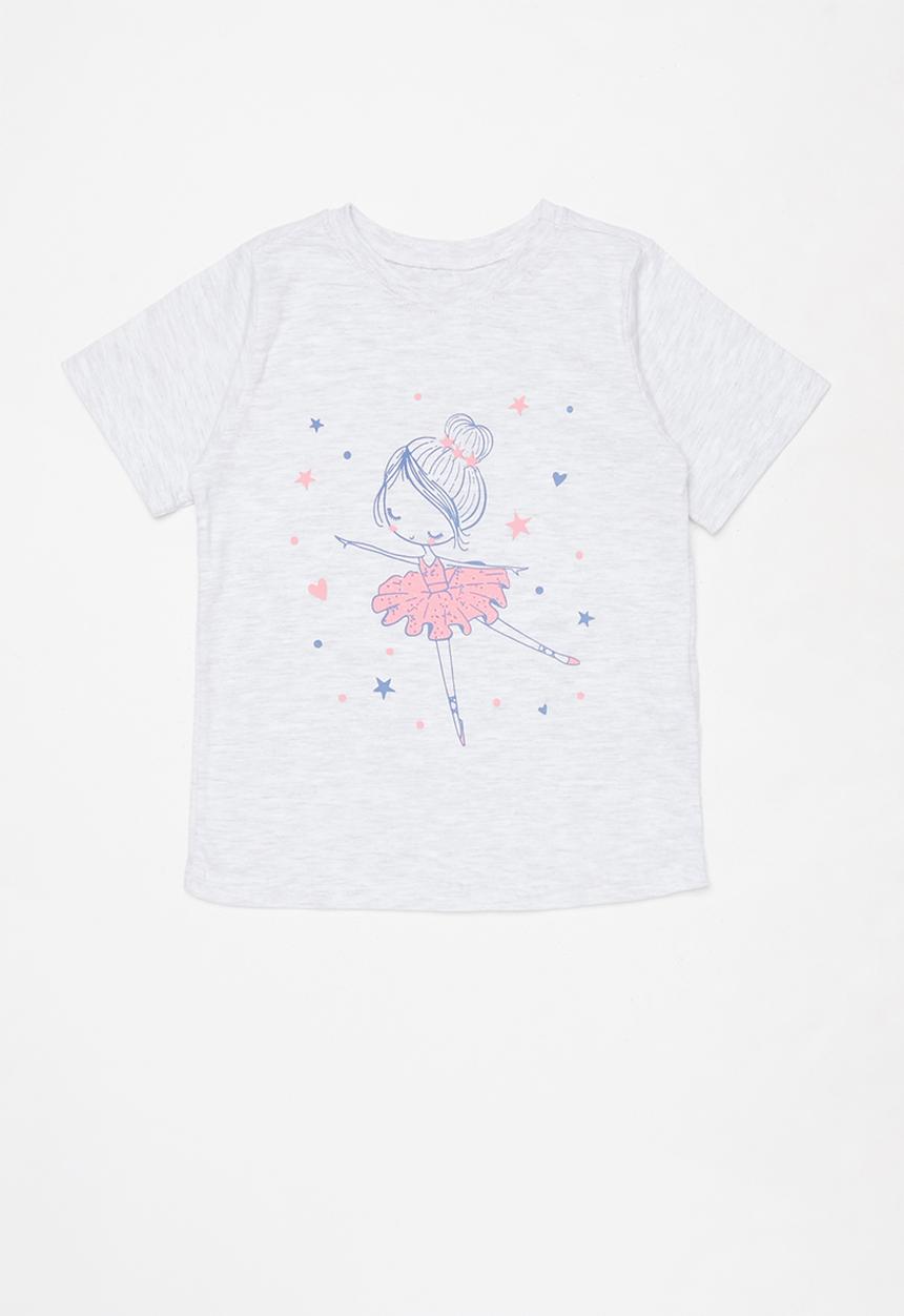 Pop Candy - Girls 2 pack tee - pink & grey 