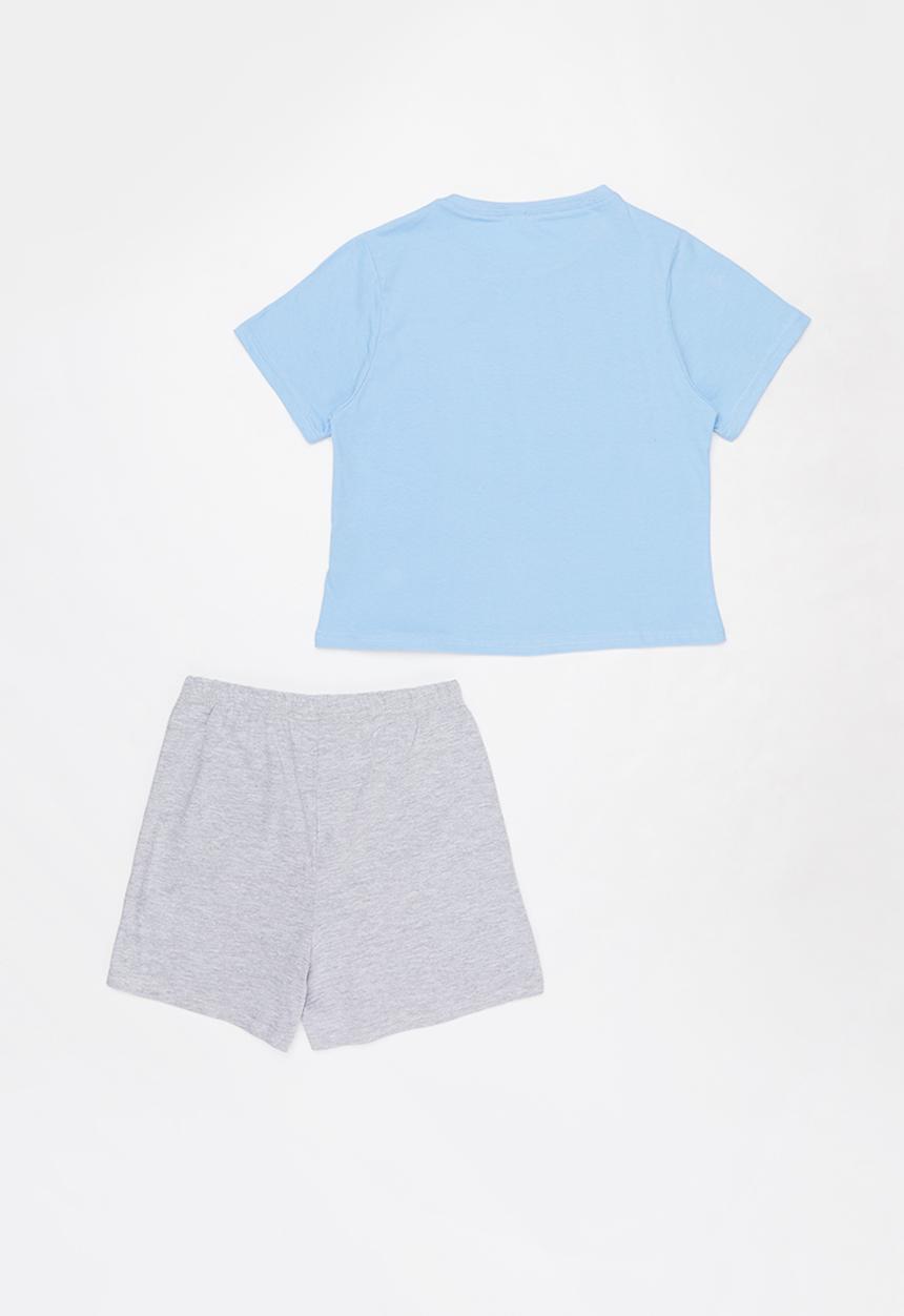 Rebel Republic - Girls printed sleep set - blue & grey 
