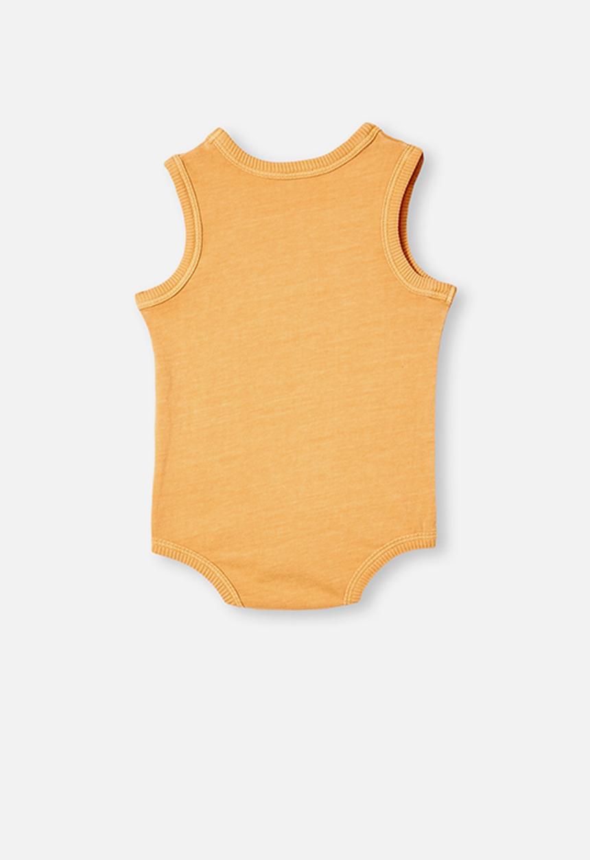 Cotton On - Loki singlet bubbysuit - apricot sun wash