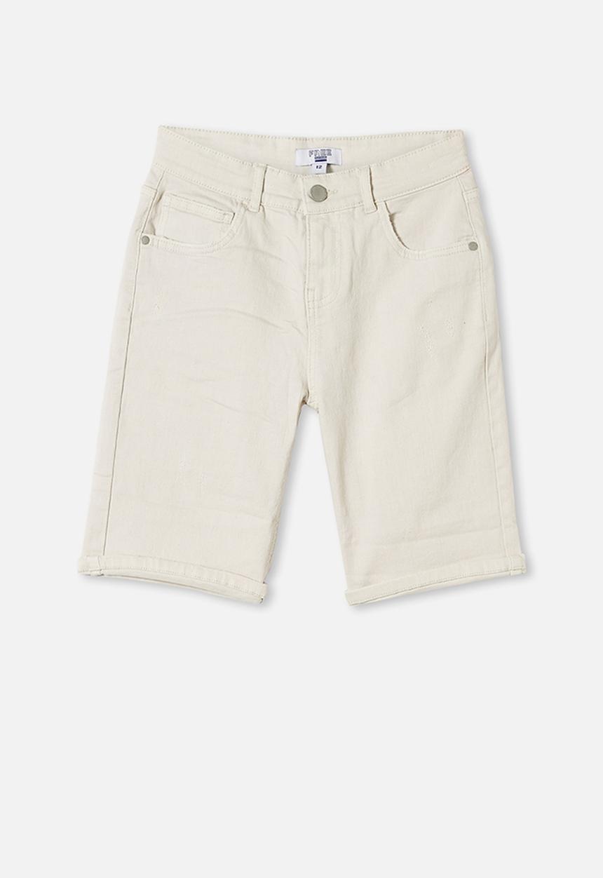 Free by Cotton On - Boys bermuda dnm short - ecru
