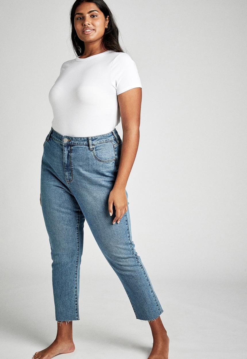 Cotton On - Curve taylor mom jean - boston blue