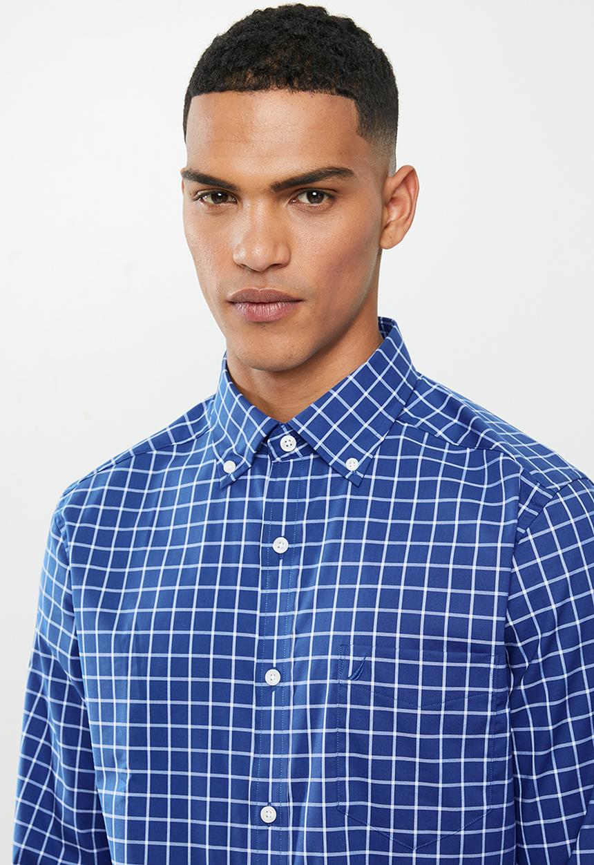 Nautica - Windsurf plaid shirt - blue & white
