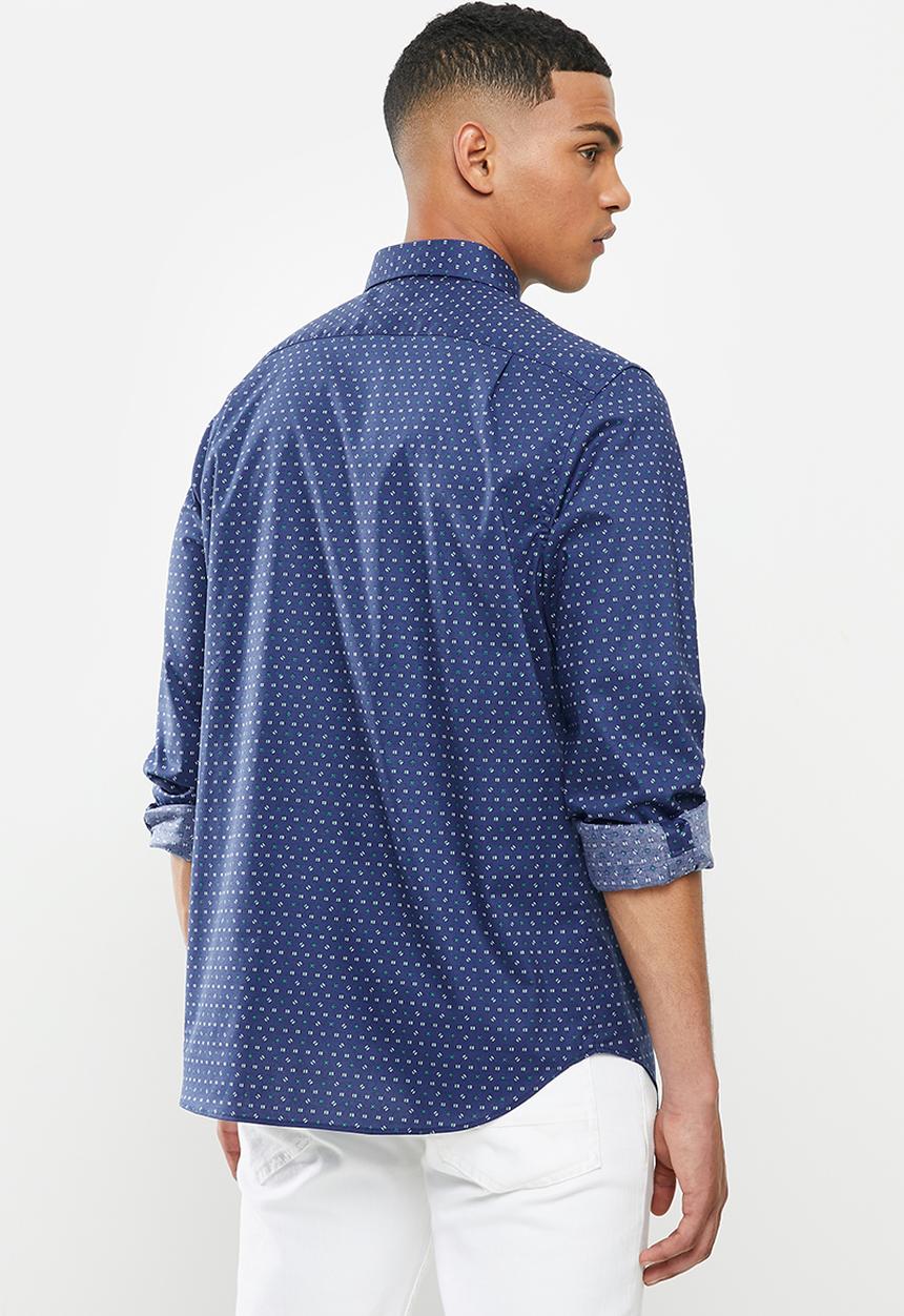 Nautica - Blue depths print shirt - blue & green