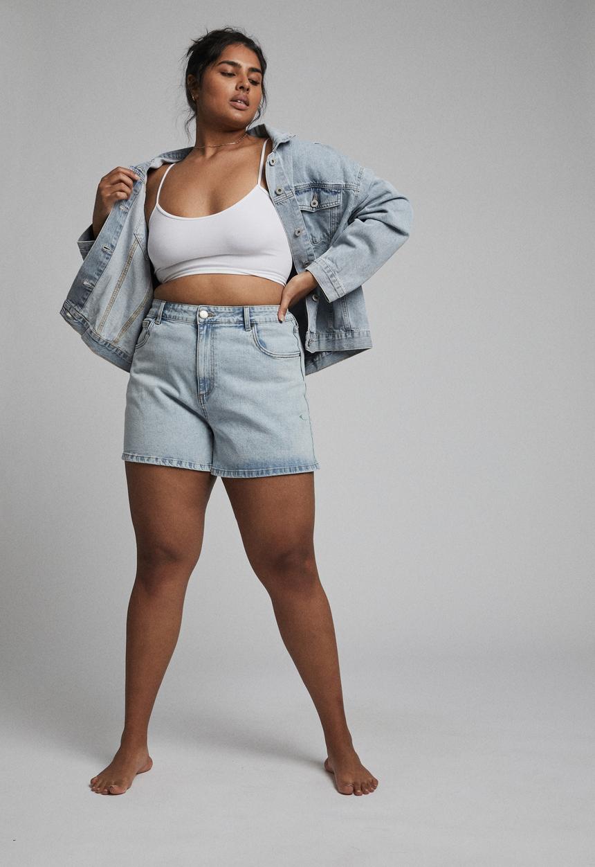 Cotton On - Curve 90s baggy denim jacket - burleigh blue