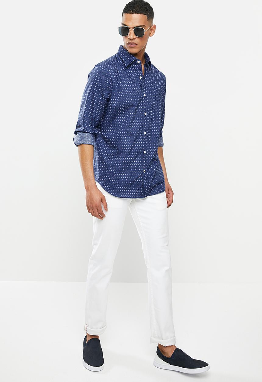 Nautica - Blue depths print shirt - blue & green