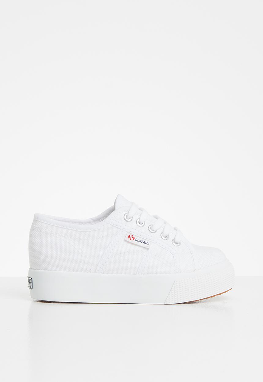 SUPERGA - Junior classic canvas wedge - white