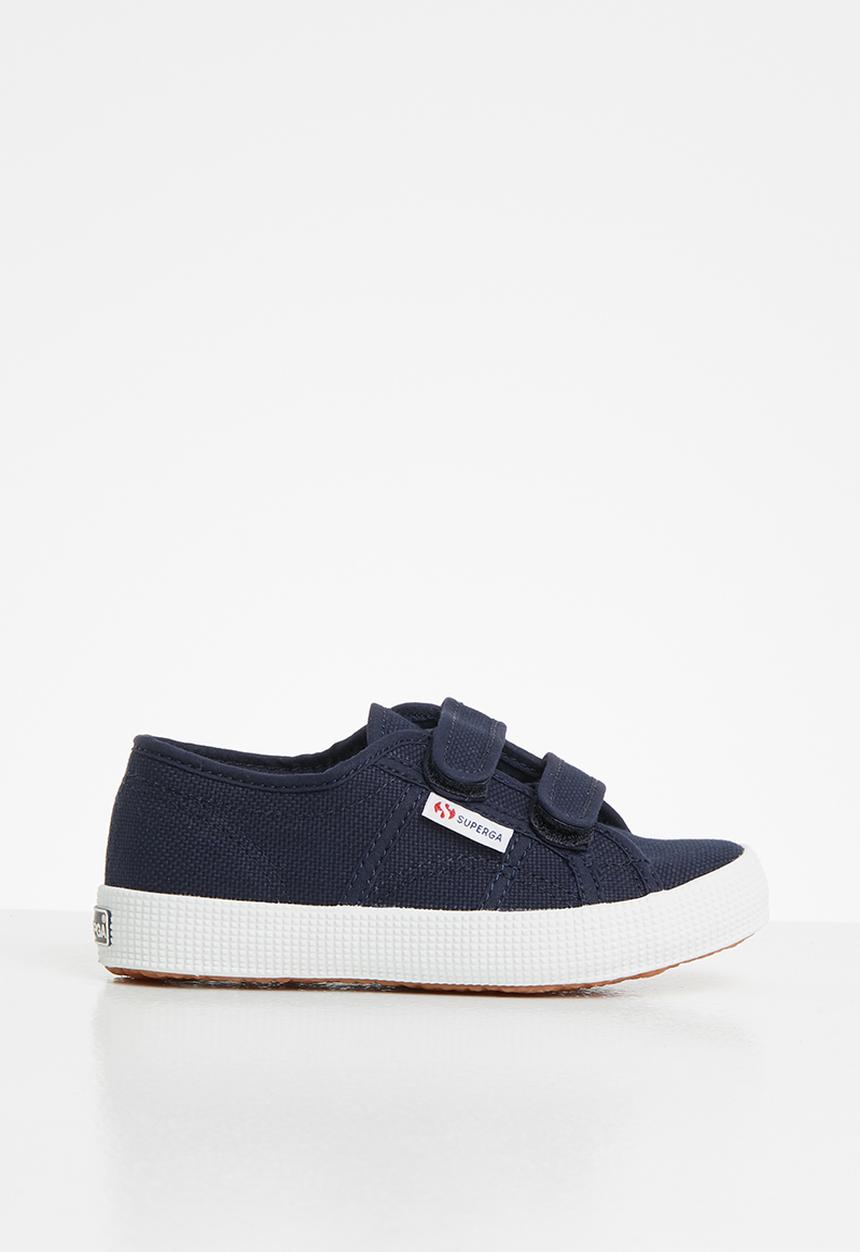 SUPERGA - Classic canvas velcro - navy & white