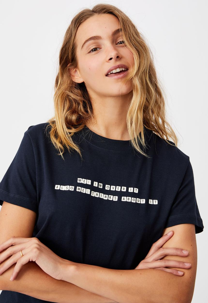 Cotton On - Classic slogan T-shirt - moonlight