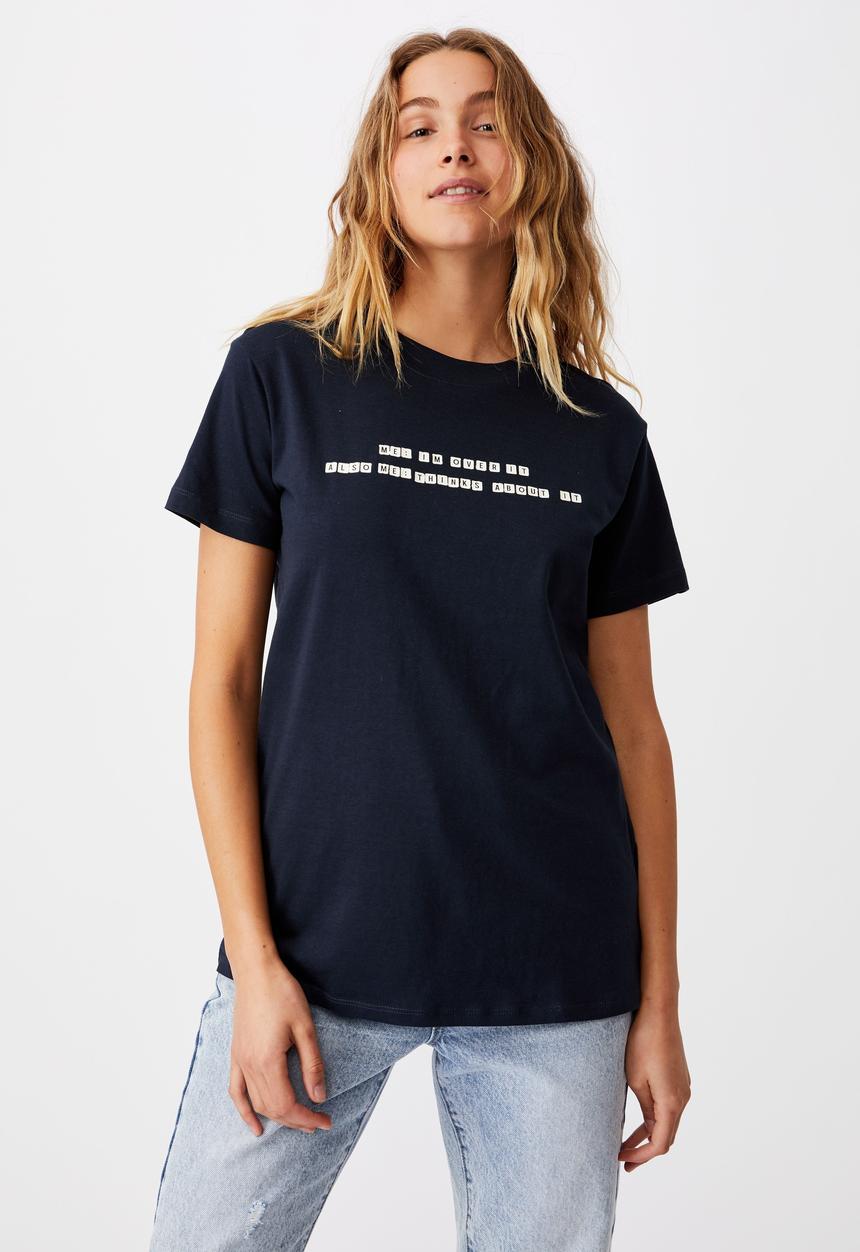 Cotton On - Classic slogan T-shirt - moonlight