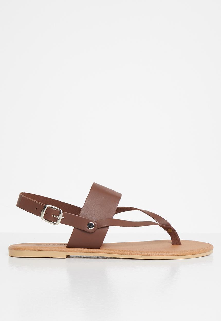 Superbalist - Katie leather T-bar sandal - brown