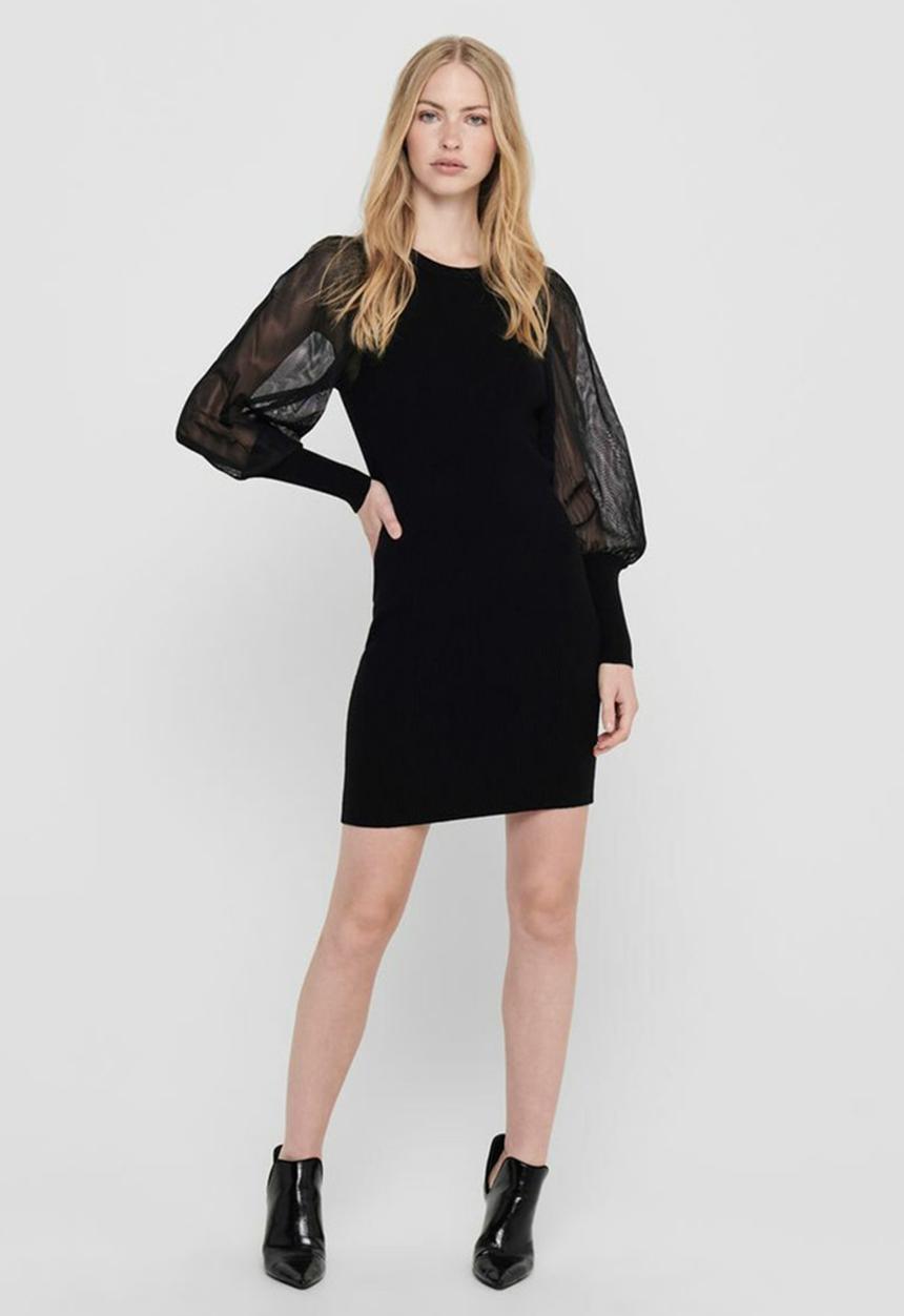 ONLY - Eylene long sleeve dress - black