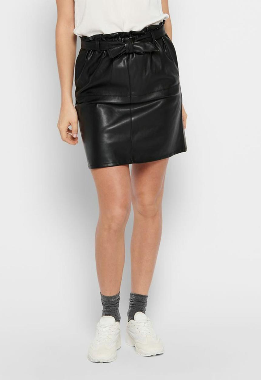 ONLY - Pu paper bag skirt - black