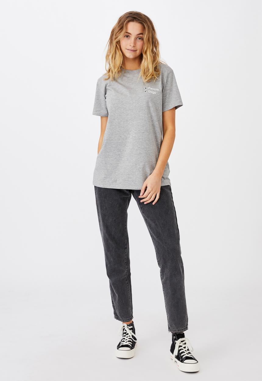 Cotton On - Classic slogan T-shirt - grey marle