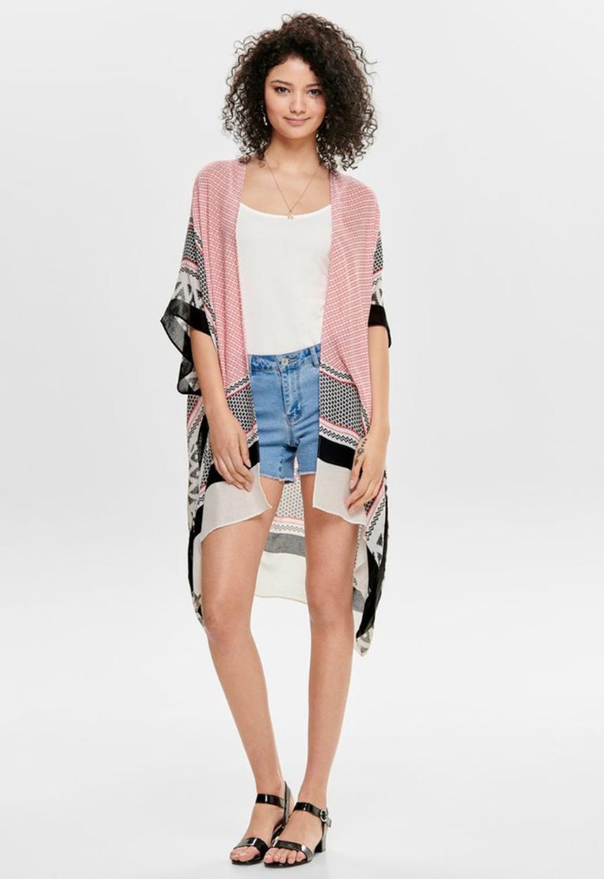 ONLY - Bianca weaved kimono - calypso coral