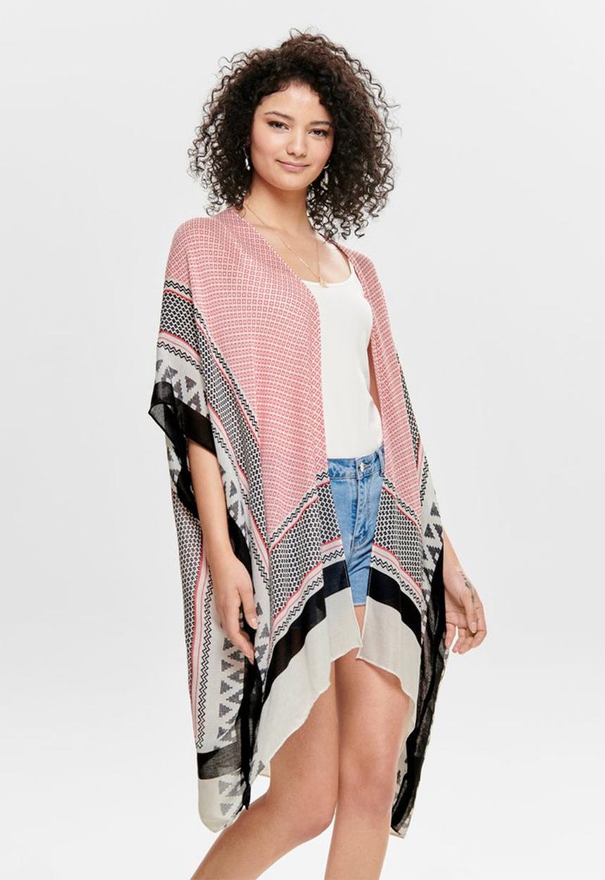 ONLY - Bianca weaved kimono - calypso coral