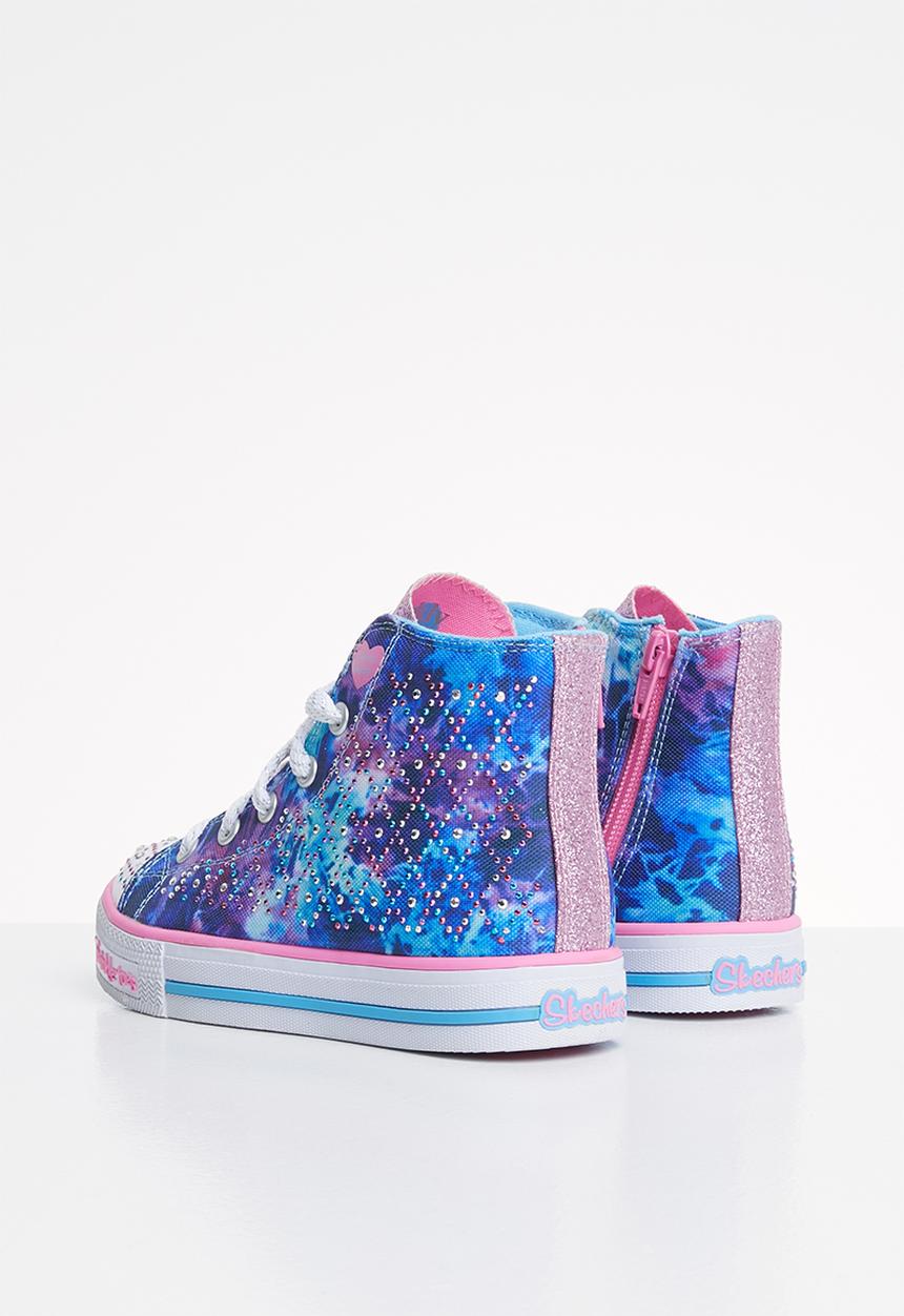 Skechers - Shuffles - studded steps - blue & pink 