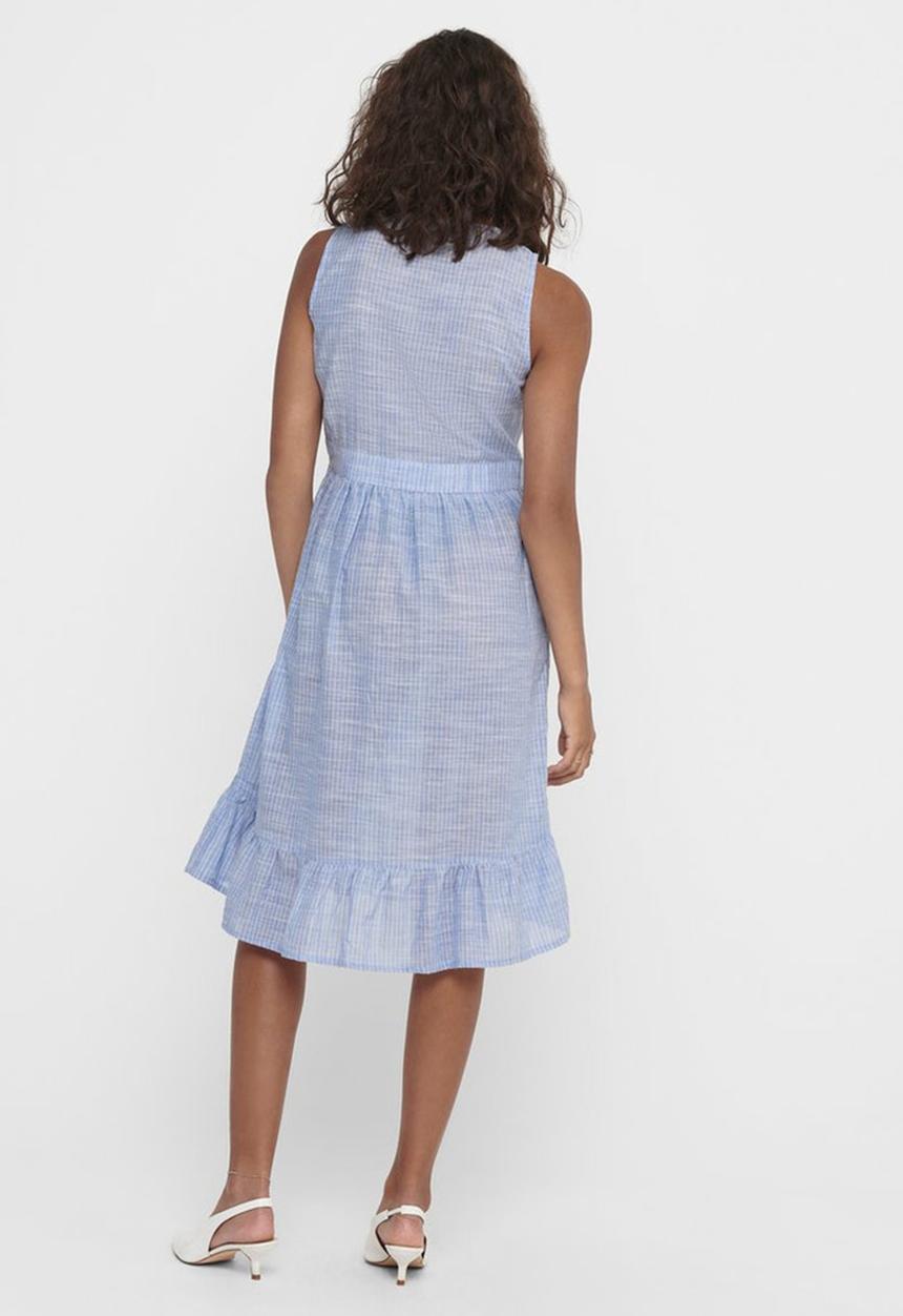 ONLY - Margaery life sleeveless stripe denim dress - blue