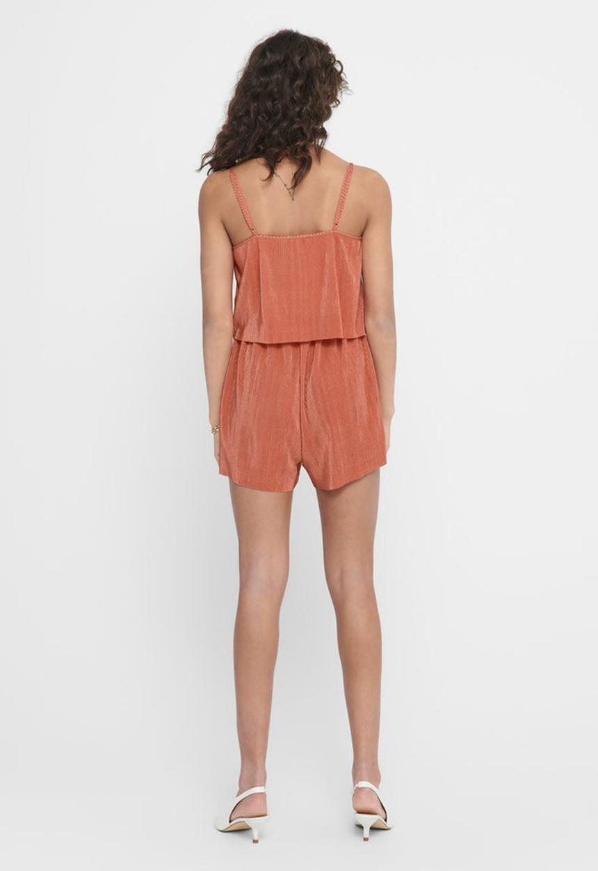 ONLY - Claudia strap plisse playsuit wvn - clay