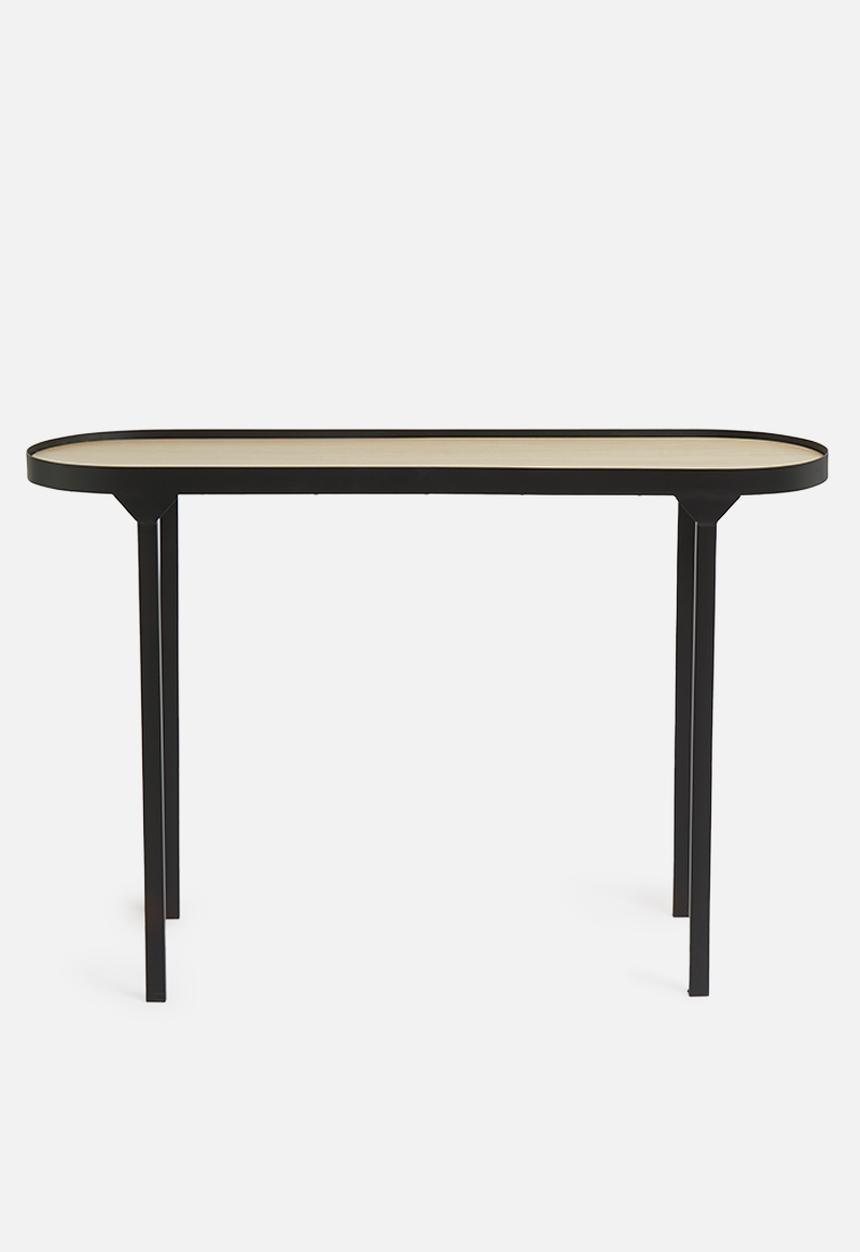 Sixth Floor - Oval console - black & natural