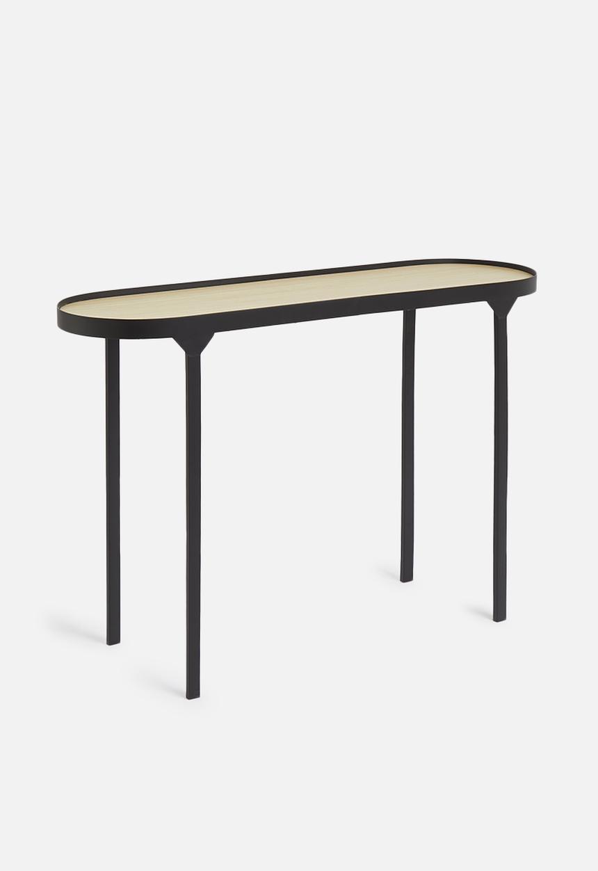 Sixth Floor - Oval console - black & natural
