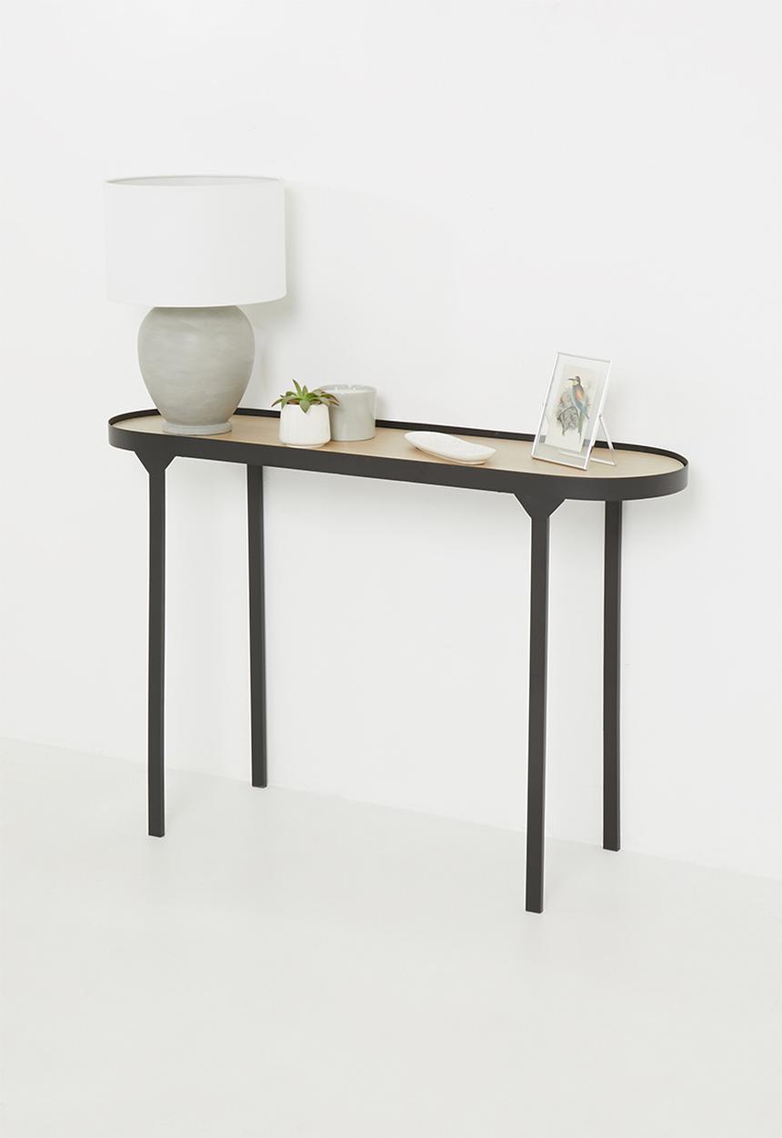 Sixth Floor - Oval console - black & natural