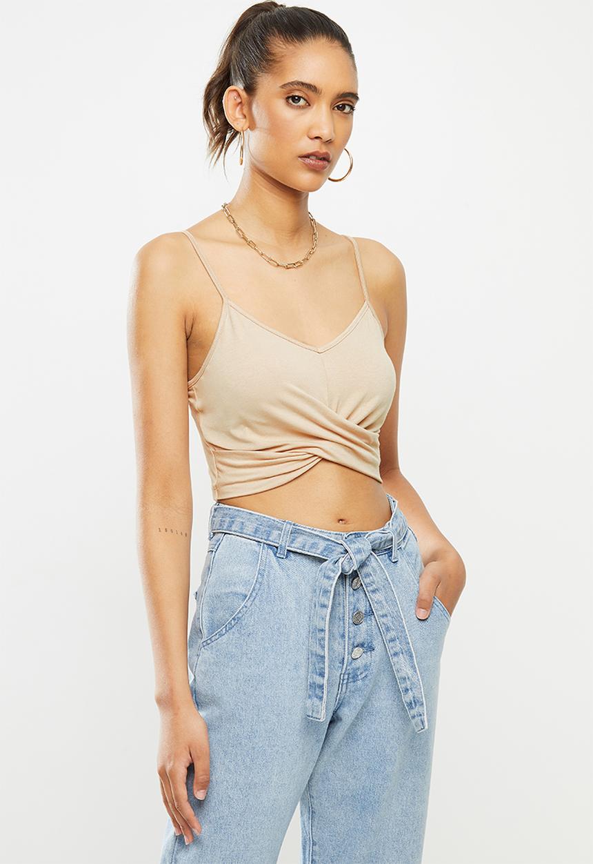 Blake - Cami knot front bralette - neutral