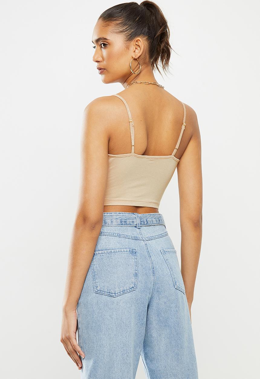 Blake - Cami knot front bralette - neutral