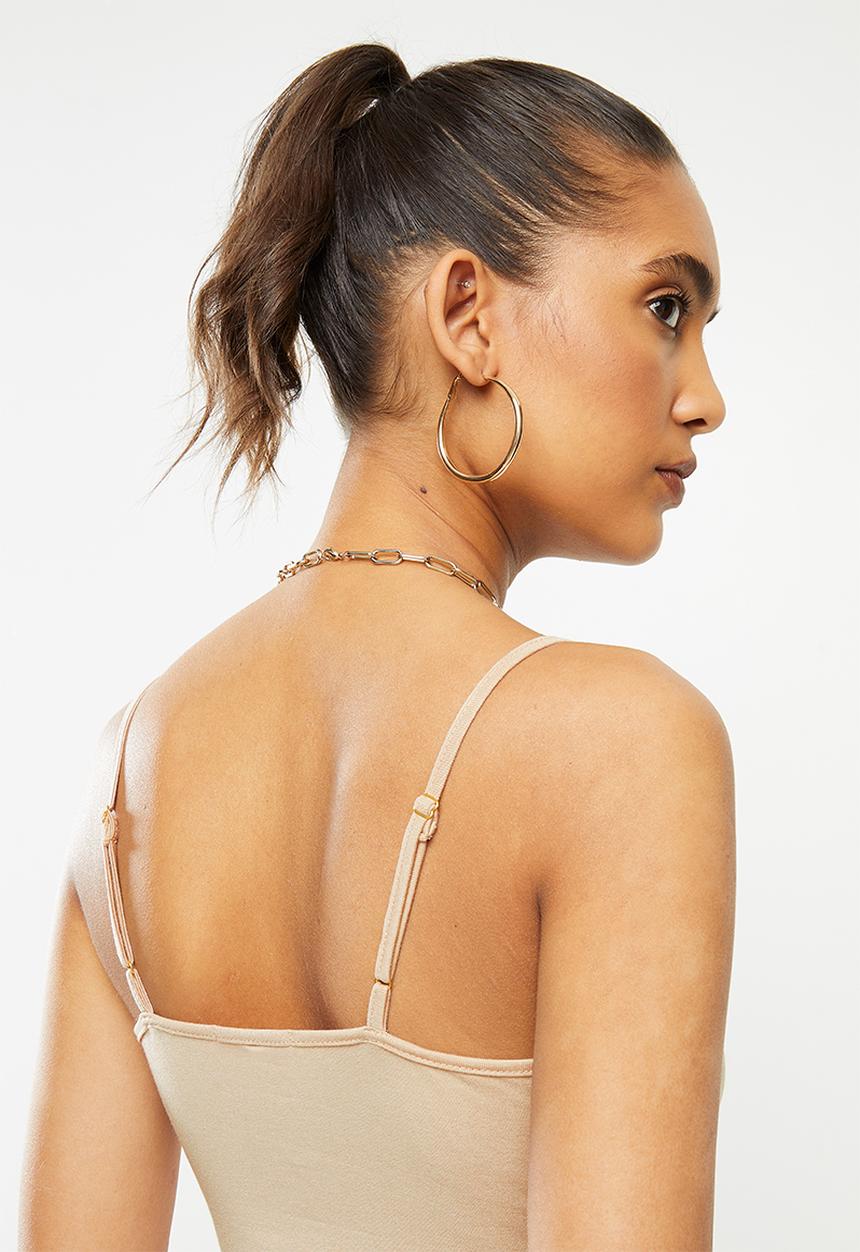 Blake - Cami knot front bralette - neutral