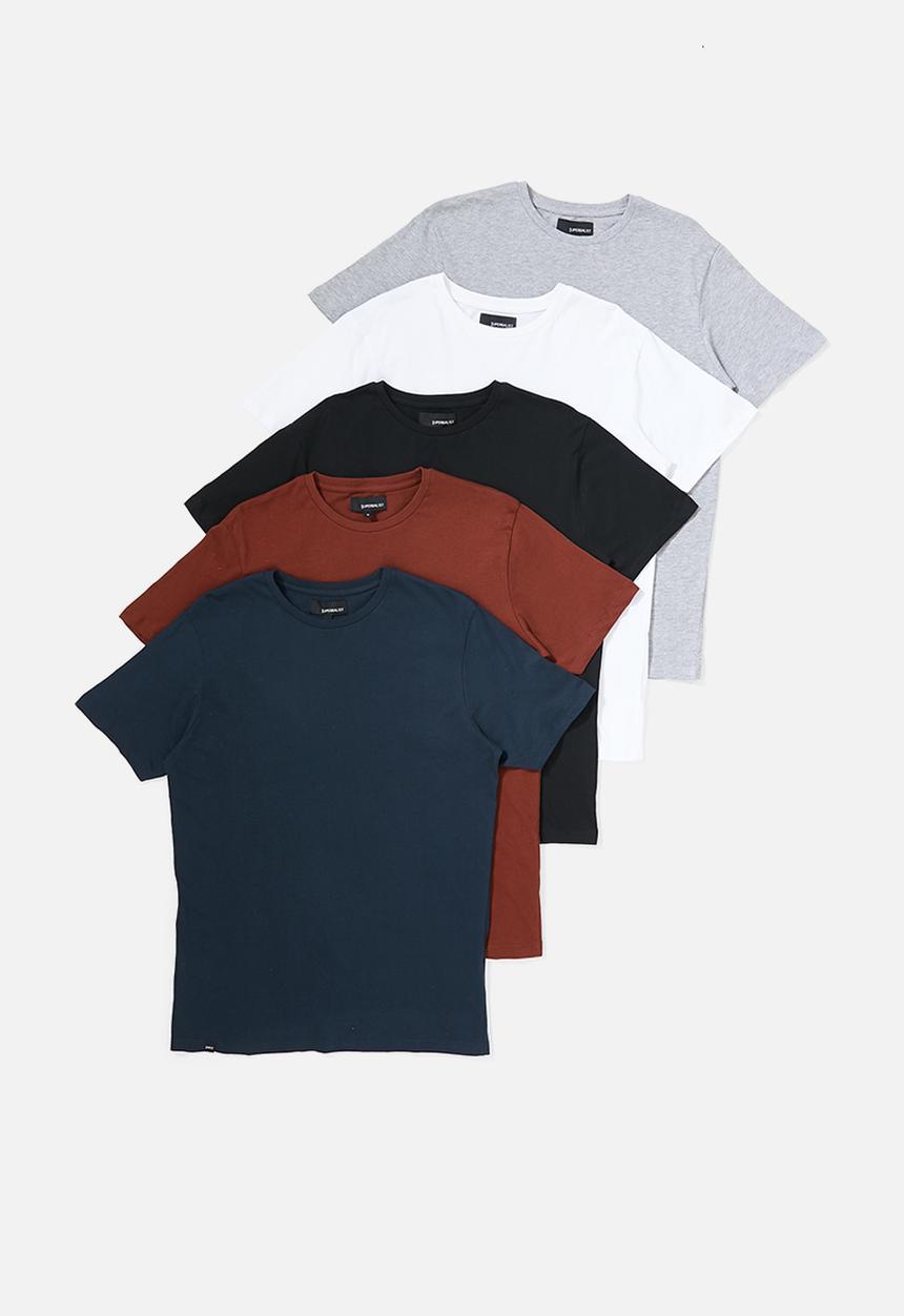 Superbalist - 5-pack Nate crew neck tee - multi 