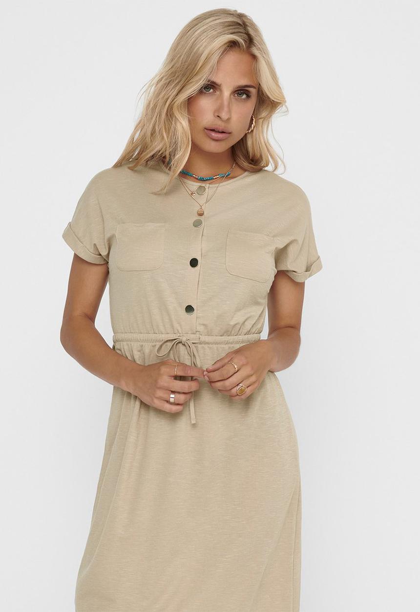 ONLY - Noma  short sleeve dress - neutral