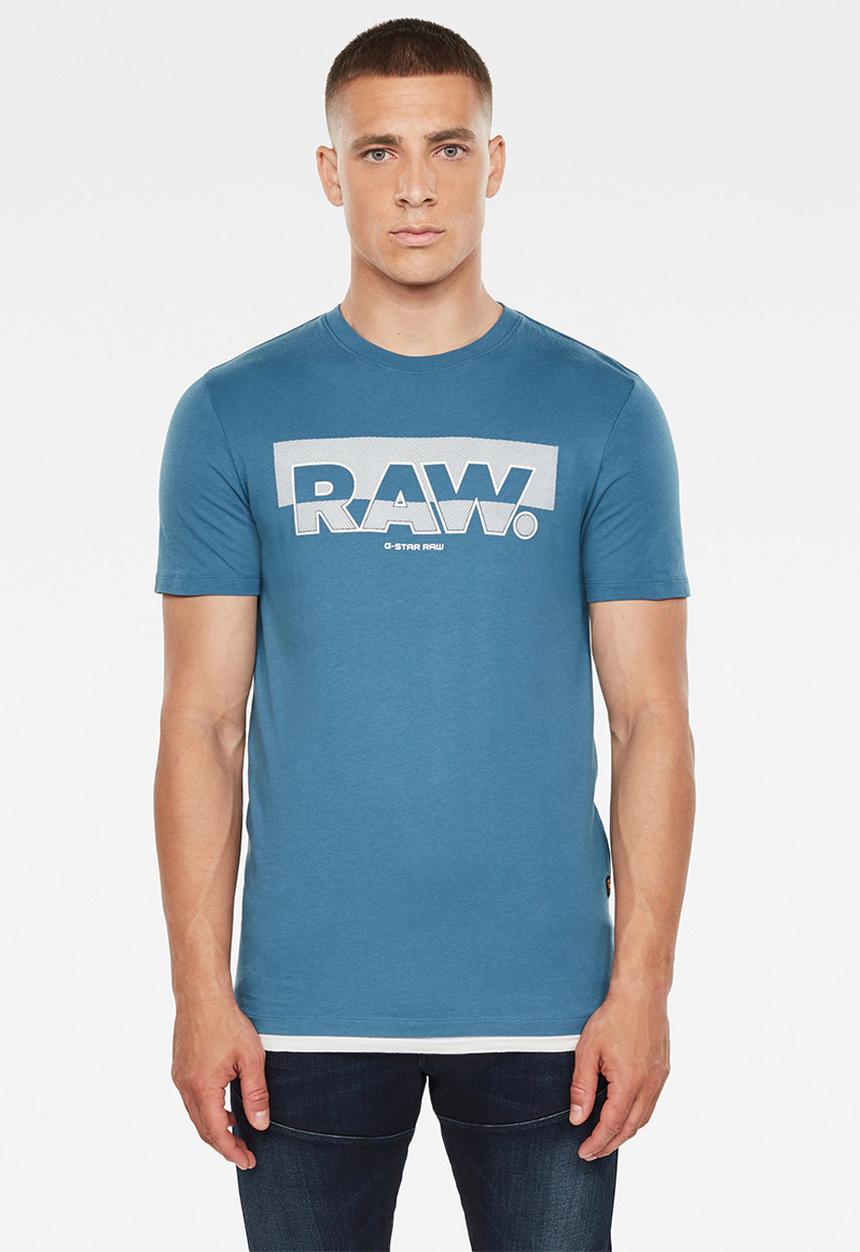 G-STAR - Raw. graphic slim r short sleeve tee - cricket blue