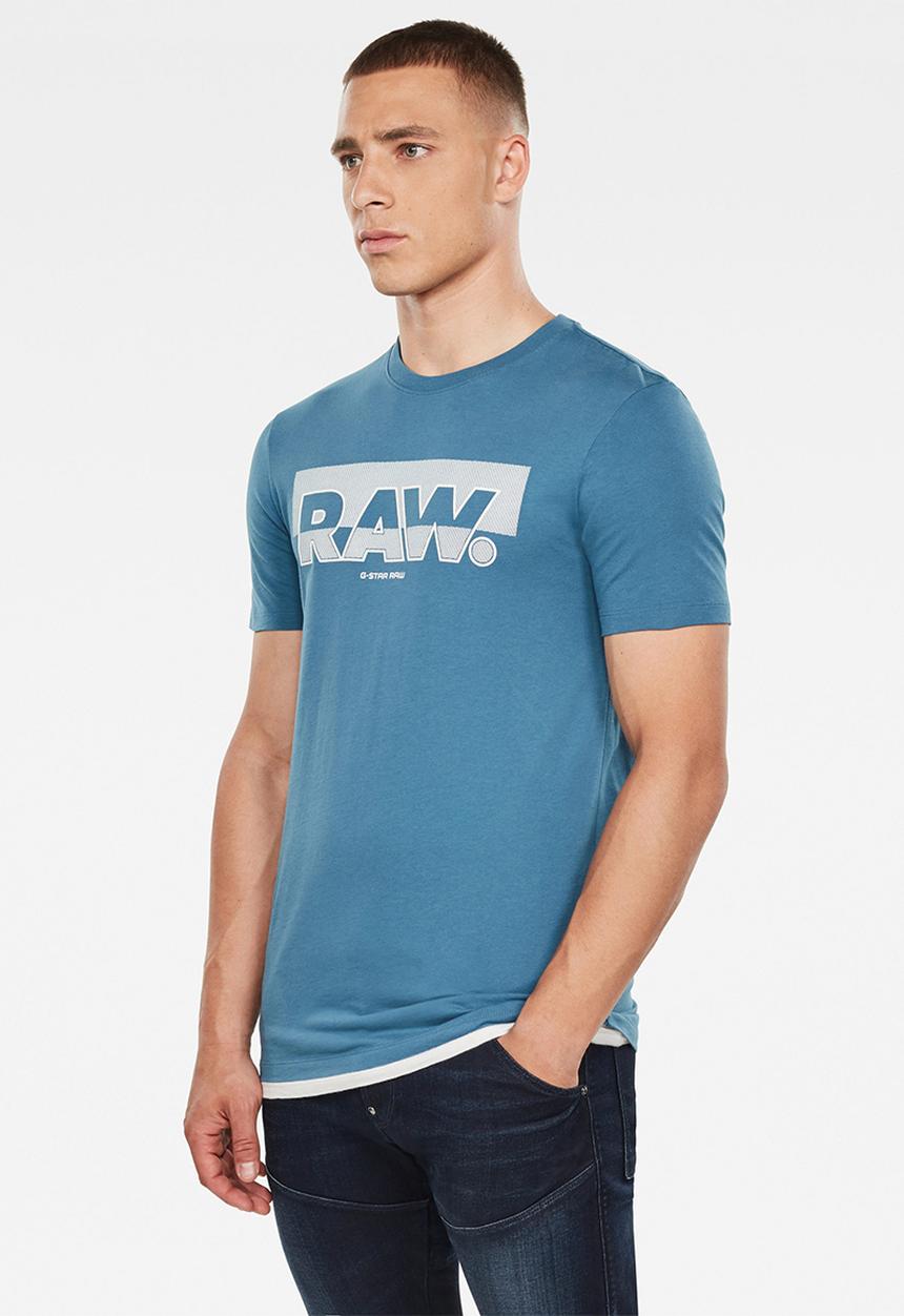 G-STAR - Raw. graphic slim r short sleeve tee - cricket blue