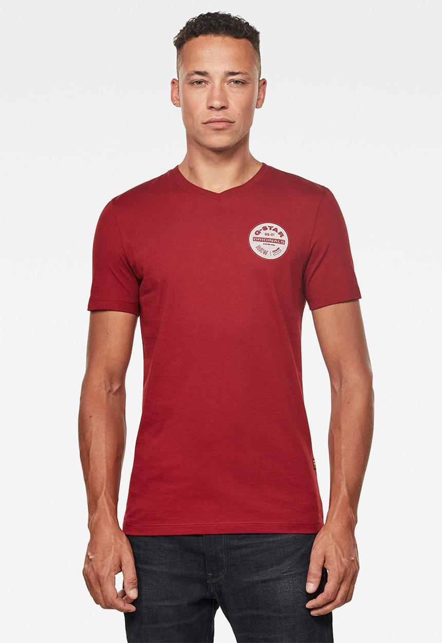 G-STAR - Originals logo slim r short sleeve tee - dry red